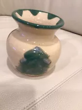 Vintage Christmas Pottery Vase 1993 Artist Signed