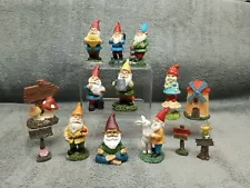 Fairy Garden Gnomes 14 Piece Figurine Lot