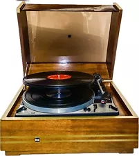 DUAL 1229 MULTI-PLAY TURNTABLE WITH RARE WALNUT LUNCH BOX PLINTH EXC+