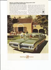 1968 Pontiac Executive Safari Station Wagon print ad: "Whoever said wide......."