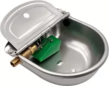 Automatic Waterer Bowl with Brass Float Valve and Drain Plug Stainless Steel Liv