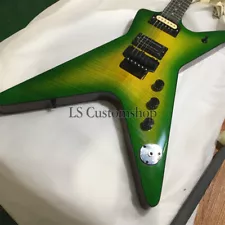 Custom Green Dimebag Slime ML Electric Guitar Mahogany Body Flame Maple Top FR