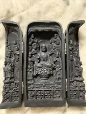 Beautiful Antique portable Chinese buddha shrine stamped