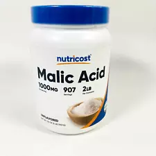 Nutricost Malic Acid Powder 2 LBS - Gluten Free, Non-GMO EXP: 12/24