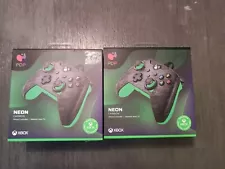 Two PDP Xbox Controller for Xbox X|S & Xbox One Neon Carbon Wired Controls New