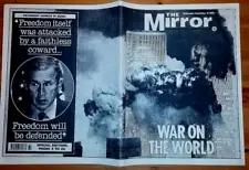 911 Newspaper September 11th Terrorists Attack Pentagon Twin Towers Old Vintage