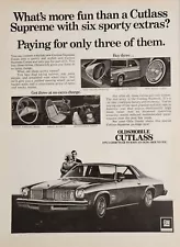 1975 Print Ad Oldsmobile Cutlass Supreme Coupe Six Sporty Extras