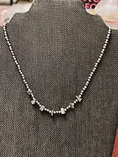 SALE~ HEMATITE STONE AND STERLING SILVER BALL AND CLASP NECKLACE 17-19”