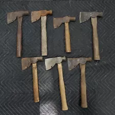 New ListingLot of 7 Vintage Hatchets Wood Handle Camp Axe Harvard