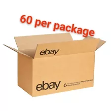 60 pcs 8"x6"x4"Boxes -Black ebay Logo (20cm*15cm*10cm) Easily Folded for Storage