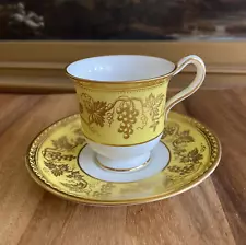 SALE! WEDGWOOD Grape Leaves DEMITASSE CUP & SAUCER England Bone China Vintage