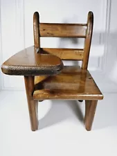 VTG Old Time Handcrafted Wooden School House Doll Chair