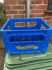 plastic beer bottle crate blue, used but in good condition for 20x 500ml bottles