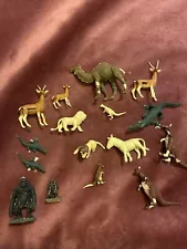 Miniature Animal Figures Vintage Tiny Painted Animals 1/2 Inch Small Toys CPT