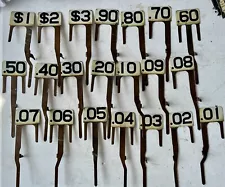 Antique National Cash Register (21) Price Flag Tags w/ Metal Frames (SA-330)