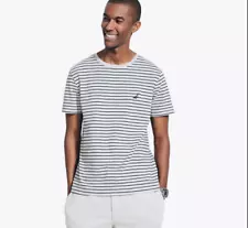 NWT Nautica Men's Short Sleeve Tee Striped Crew Neck T-Shirt