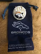 Denver Broncos Super Bowl 50 Season Ticket Holder Pin W/ Blue Velvet Logo Pouch