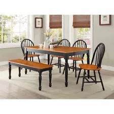 4-Piece Dining Room Table Set Farmhouse Wooden Kitchen Tables And Chairs Sets