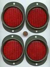 Four NOS Red Reflectors for WWII Bantam Jeep Trailer