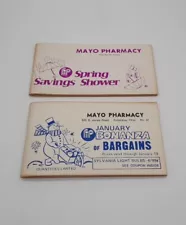 Vintage 70s Mayo Pharmacy Columbus Ohio Advertising Coupon Sales Book LOT of 2