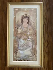 Signed, Custom Framed Original Lithograph Wendy, Child of America by Edna Hibel