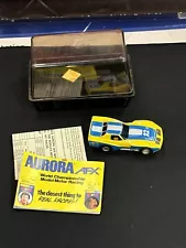 VINTAGE AFX AURORA CORVETTE GT YELLOW BLUE #12 NO. 12 HO SCALE SLOT CAR