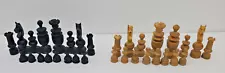 Old Vintage Mini Wooden Chess Set Pieces w/ Box