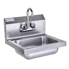 HALLY Stainless Steel Sink for Washing with Faucet, NSF Commercial Wall Mount...