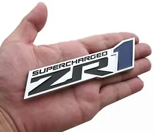 1x ZR1 Emblems Badge Fender Stickers for 2009-2013 Corvette Supercharged Blue