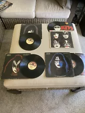 Large Lot of 4 Vinyl KISS LP Albums