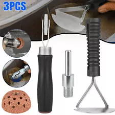 3PCS Tire Repair Patch Tool Liner Scraper Kit Grinding Head Roller For Car Truck