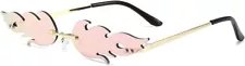 Dollger Rimless Frame Sunglasses for Women Men Trendy Fire Sunglasses UV400 Prot