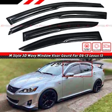 FOR 2006-13 LEXUS IS250 IS350 JDM MUG 3D WAVY WINDOW VISOR RAIN GUARD DEFLECTOR