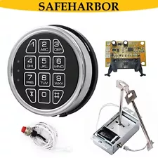 New Gun Safe Lock Replacement Chrome Keypad With Solenoid Lock & 2 Override Keys