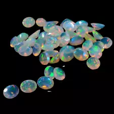 5x3mm Oval Cut Fire Opal Untreated Loose Gemstone for sale 50 Pieces