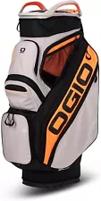 New OGIO Golf Silencer Grey/Orange/Black 15-Way Cart Bag