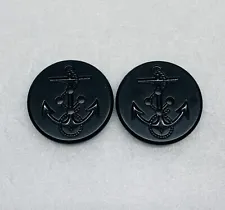 Vintage USGI Navy Pea Coat Black Anchor Set Of 2 Buttons 1.25” Decor 22