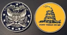 GADSDEN CHALLENGE COIN REVOLUTION WAR DONT TREAD ON ME WASHINGTON PATRIOT 1776