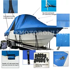 Boston Whaler 240 Outrage Center Console T-Top Hard-Top Fishing Boat Cover Blue