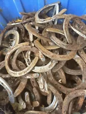 25 Used Steel Nevada Rusty Horseshoes W/Nails Lot Art Decor Rustic Western Weld