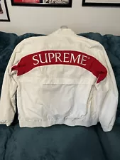 RARE! MENS SUPREME ARC TRACK JACKET LARGE FW17 WHITE/RED L EXCELLENT CONDITION