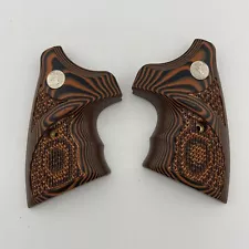 Altamont Grips - Colt Python Burnt Orange G10 Checkered with Medallions LIC