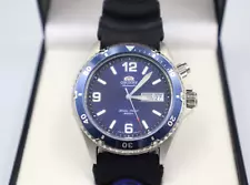 Orient EM65 Automatic Day Date Men's Watch Blue Dial w/ Box, working