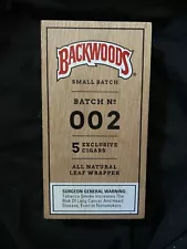 Backwoods Small Batch No. 002 Rare LIMITED EDITION Collectible (EMPTY BOX)