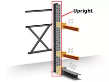 Structural Cantilever Racking Uprights - 8' Heavy Duty Double Sided Upright