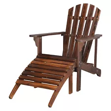 New Garden Chair, Foldable Outdoor Wooden Recliner In Original Wood Color