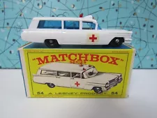 Matchbox No. 54 S & S Cadillac Ambulance with Box