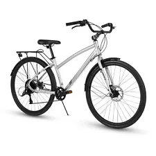 Huffy Terrace 27.5 Inch Commuter Bike for Women - 8 Speed - Silver