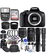 Canon EOS 2000D/Rebel T7 18-55mm III + 75-300mm + 500mm + 420-800mm - 64GB Kit