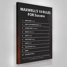 John Maxwell 10 Rules For Success Wall Art, Leadership Inspiration Canvas Print